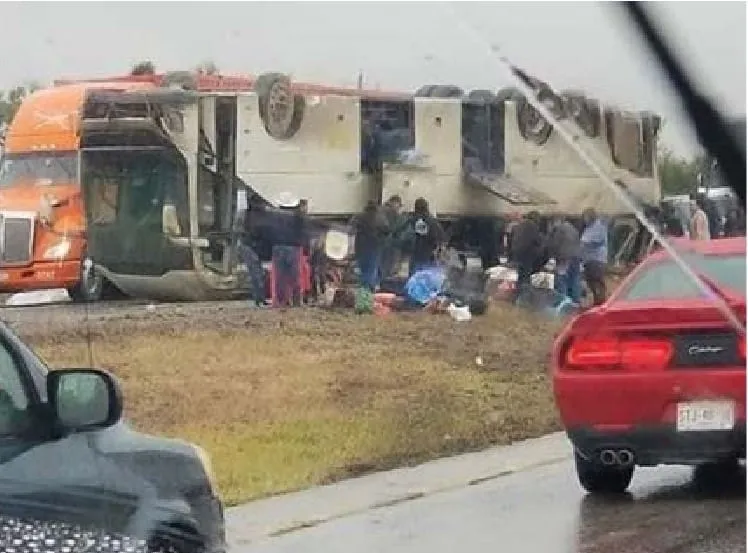 Bus rollover accident