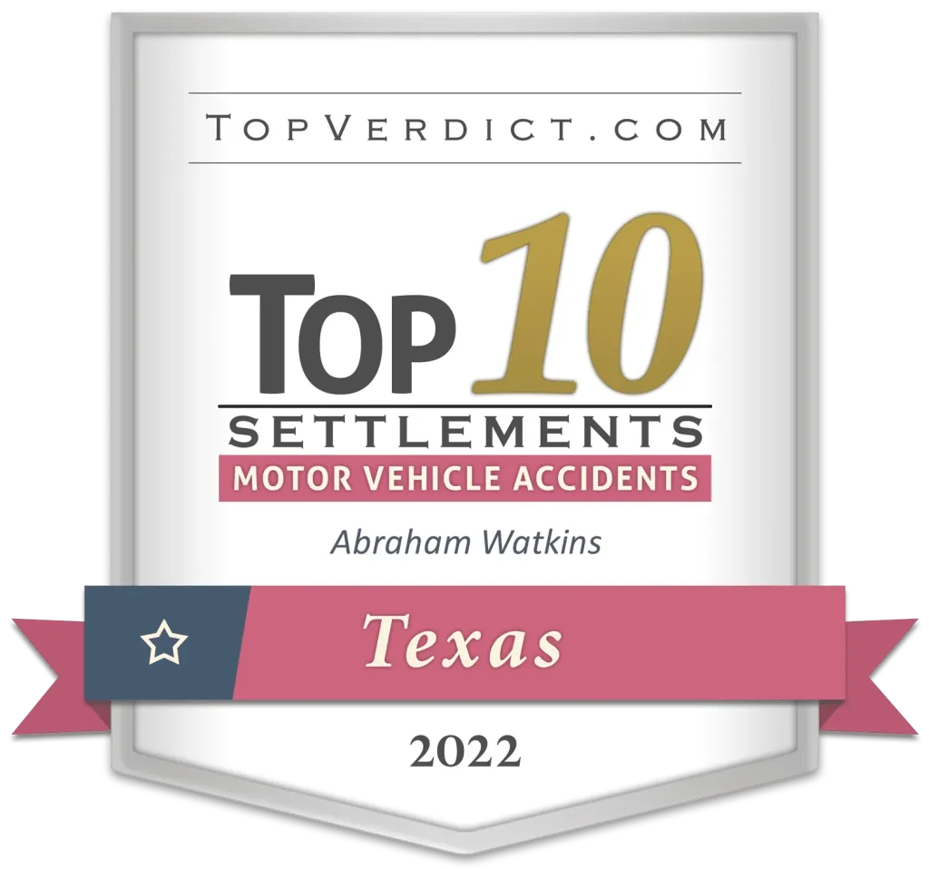 Firm Award - Top 10 Motor Vehicle Settlements in Texas 2022