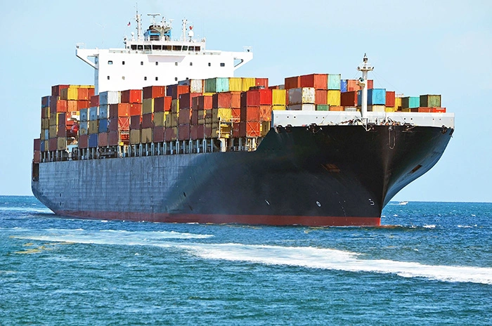 cargo ship in middle of ocean