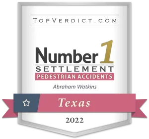 Number 1 for Pedestrian Accident Settlements in TX for 2022.