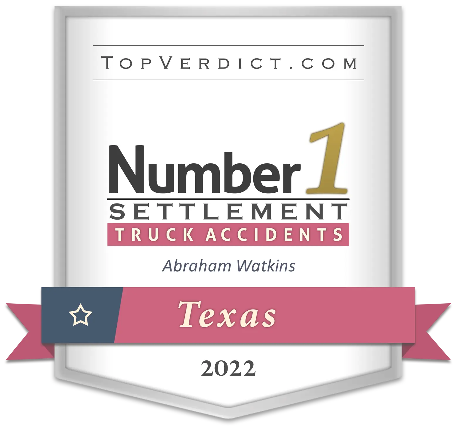 Number 1 for Wrongful Death Settlements in TX for 2022.