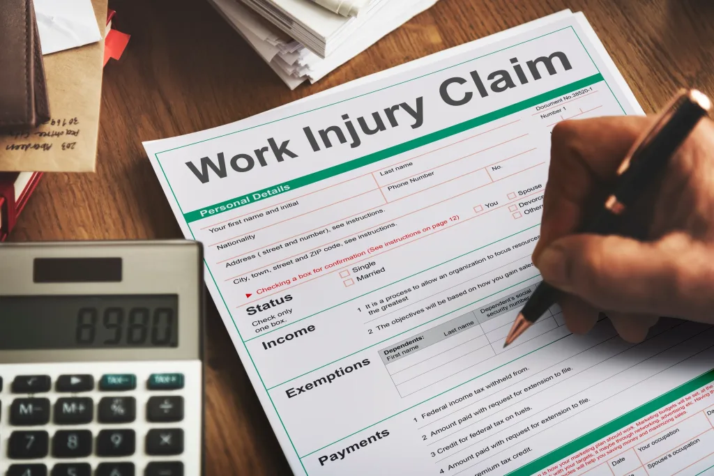 Work injury claim document.